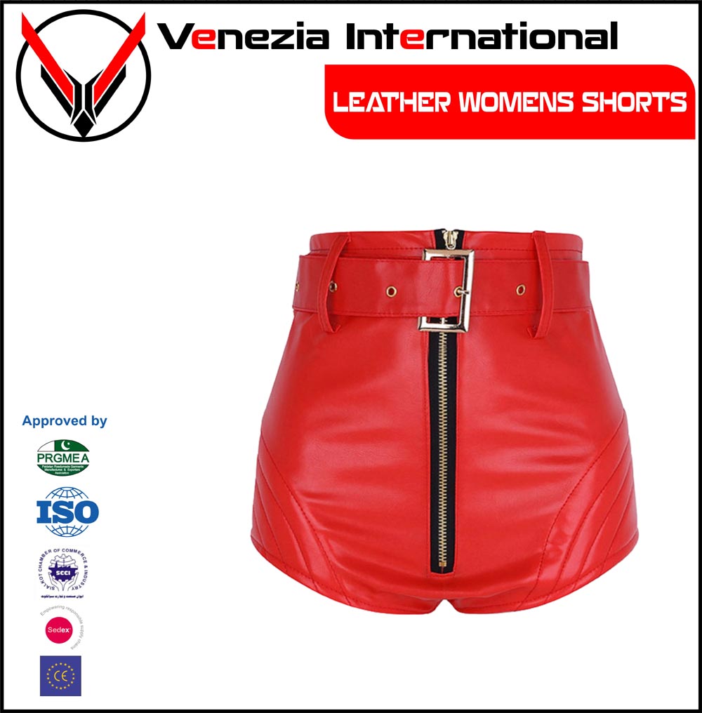 Leather Shorts Womens